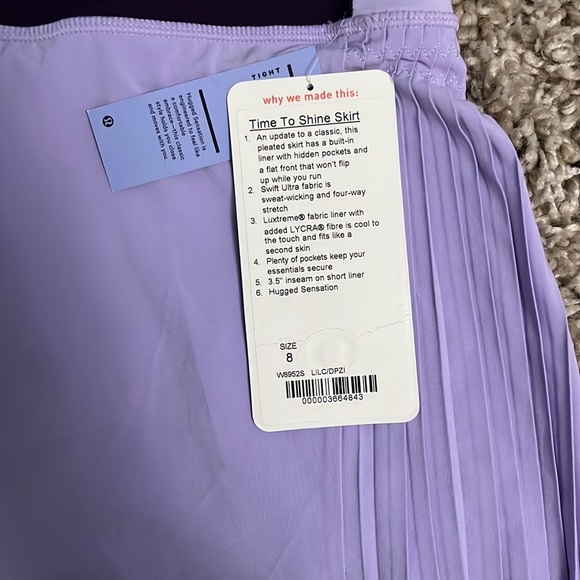 Lululemon time to shine skirt size 8 - Picture 2 of 6